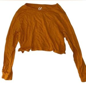 charlotte russe orange long sleeve crop top